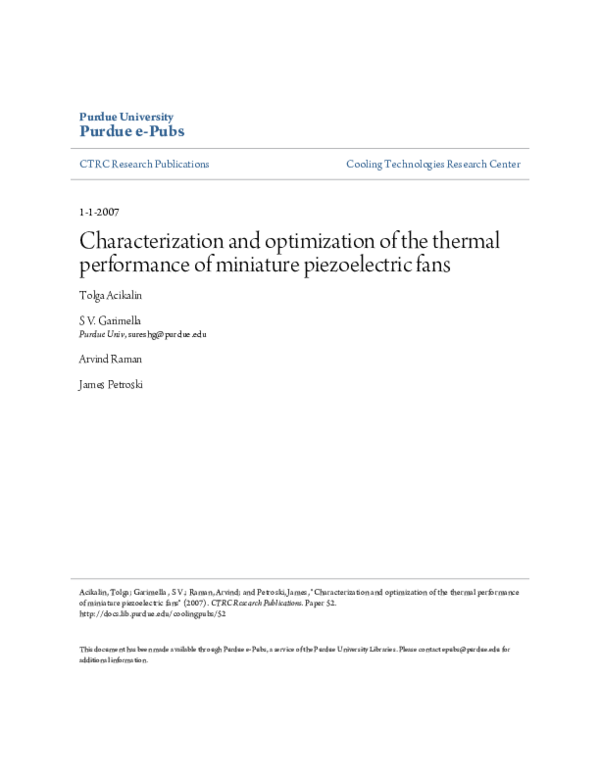 (PDF) Characterization and optimization of a thermal flow sensor on ...