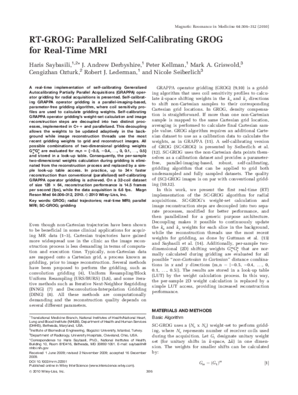 (PDF) RT-GROG: parallelized self-calibrating GROG for real-time MRI