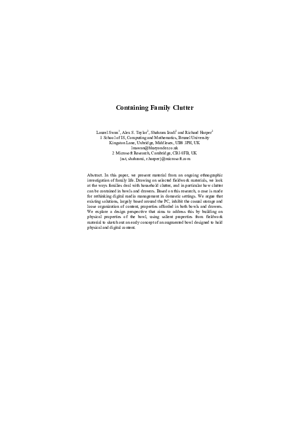 (PDF) Containing Family Clutter