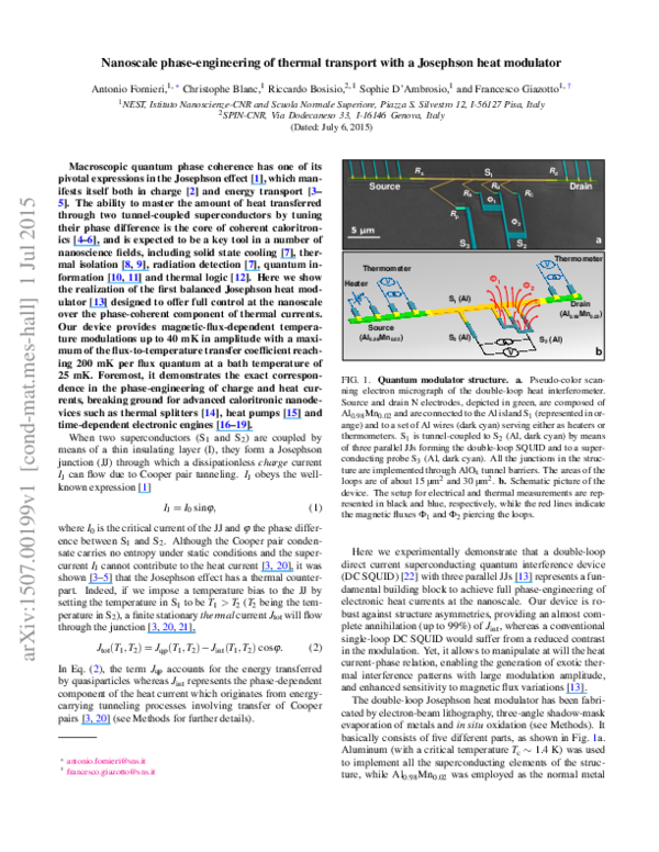 (PDF) Nanoscale phase-engineering of thermal transport with a Josephson ...