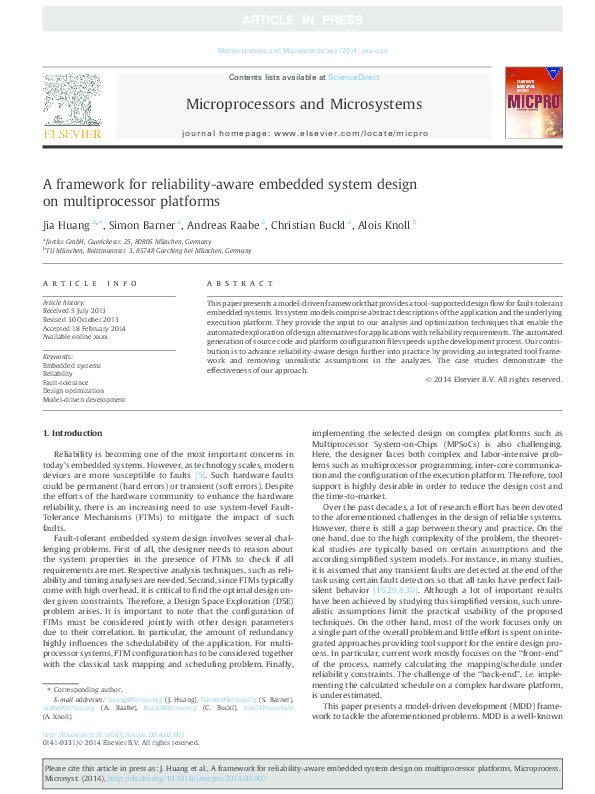 (PDF) A framework for reliability-aware embedded system design on ...