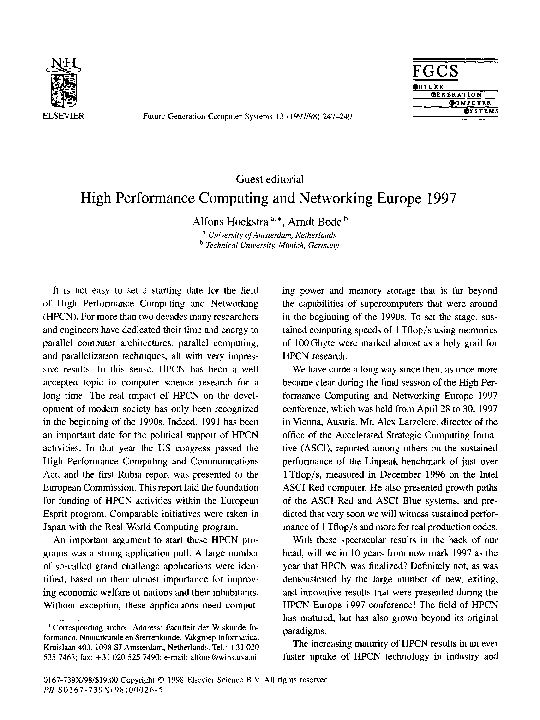 (PDF) High Performance Computing and Networking Europe 2000