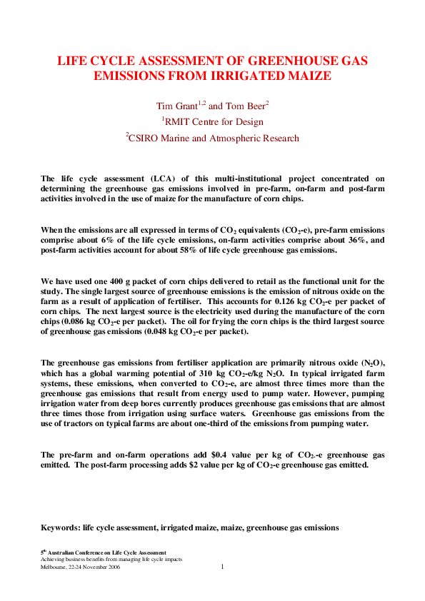 (PDF) Life-cycle Assessment of Greenhouse Gas Emissions from ...