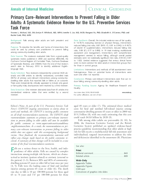 (PDF) Primary Care–Relevant Interventions to Prevent Falling in Older ...