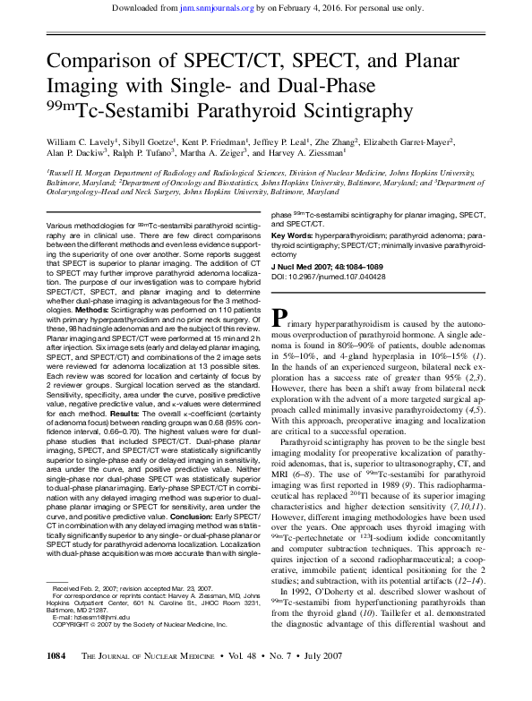 (PDF) Comparison of SPECT/CT, SPECT, and Planar Imaging with Single ...