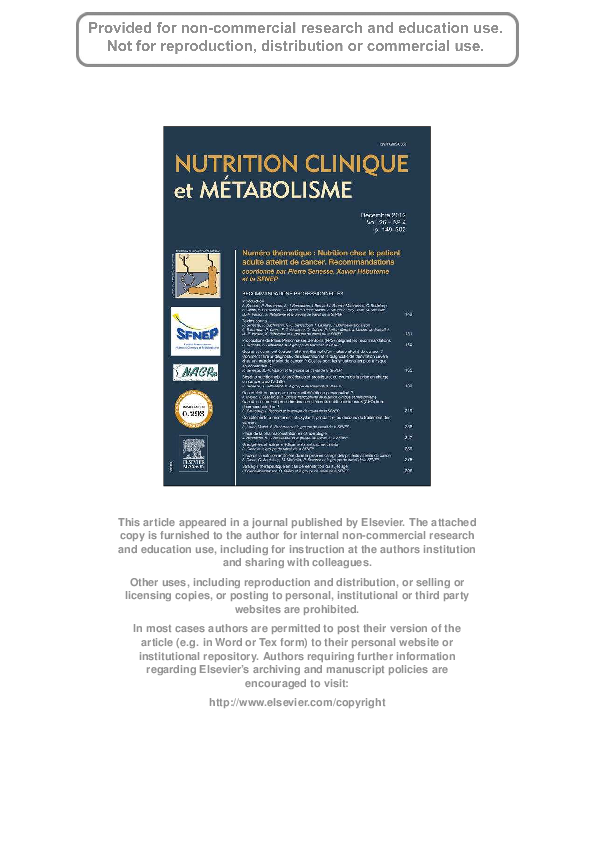 (PDF) SFNEP oncology nutrition guidelines Appetite stimulants and anti