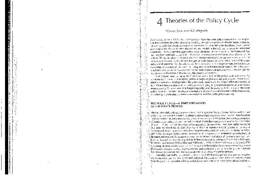 (PDF) Theories of the Policy Cycle
