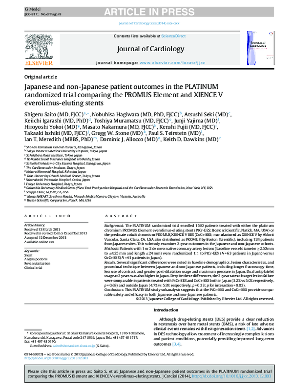 (PDF) Japanese and non-Japanese patient outcomes in the PLATINUM ...