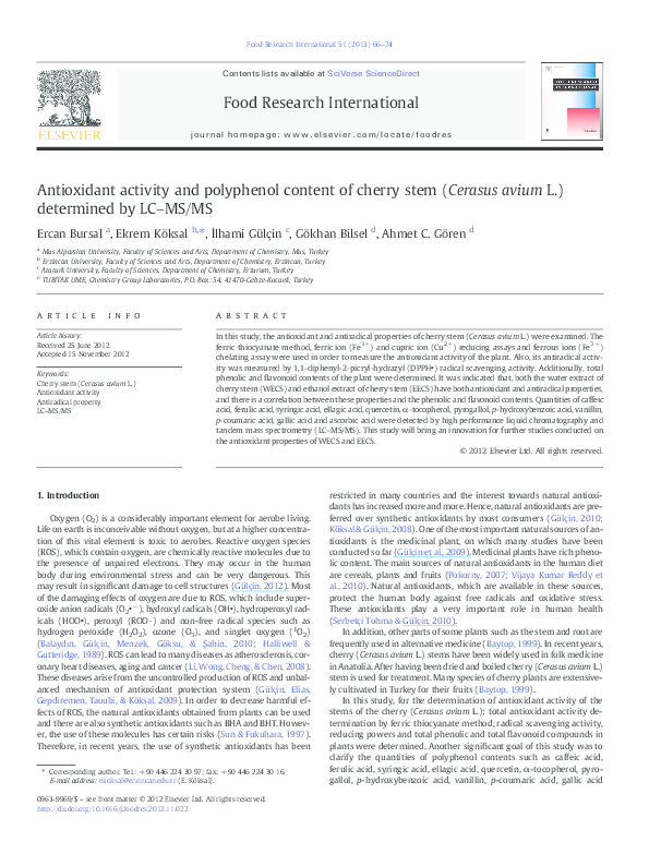 (PDF) Antioxidant activity and polyphenol content of aqueous extracts ...