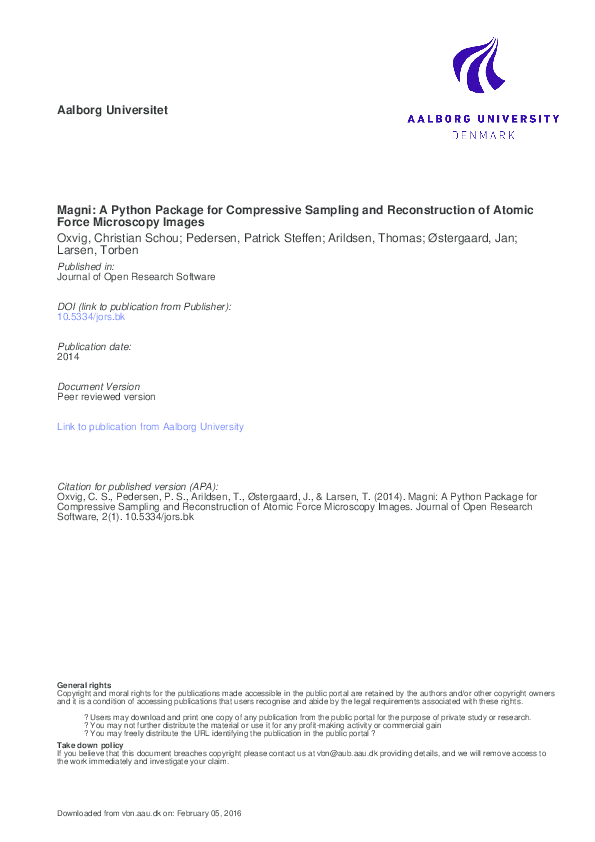 (PDF) Magni: A Python Package for Compressive Sampling and ...