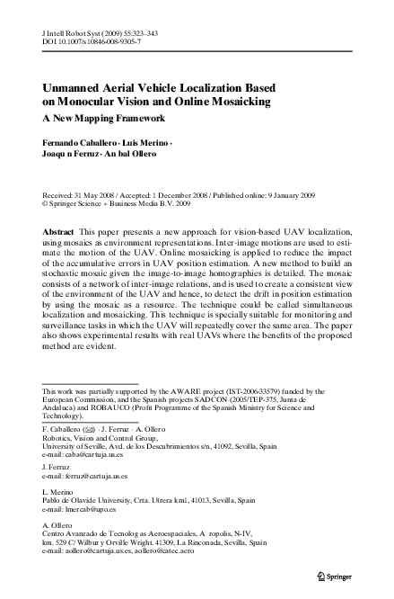 (PDF) Unmanned Aerial Vehicle Localization Based on Monocular Vision ...