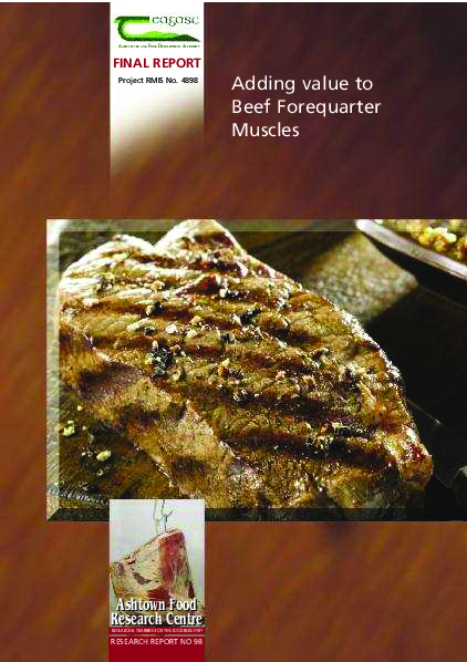 (PDF) ADDING VALUE TO BEEF FOREQUARTER MUSCLES