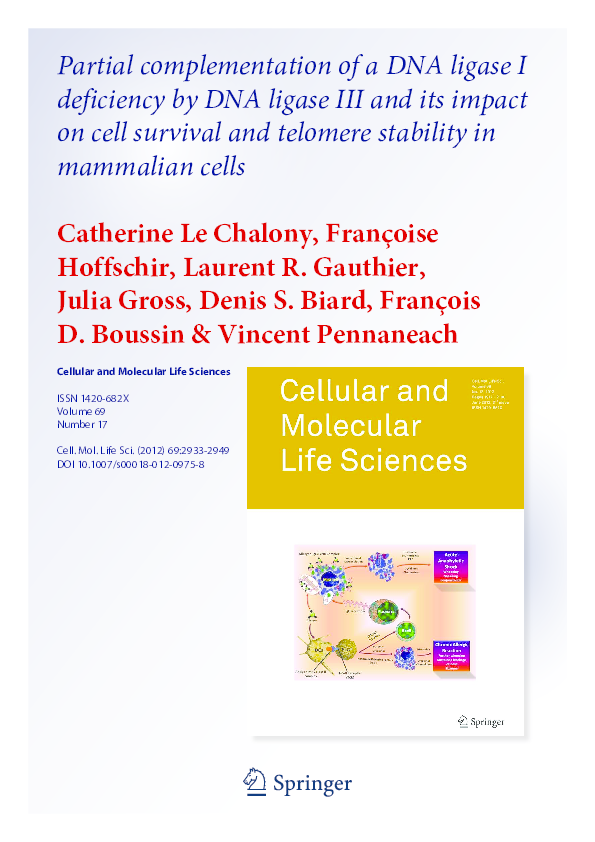 (PDF) Partial complementation of a DNA ligase I deficiency by DNA ...