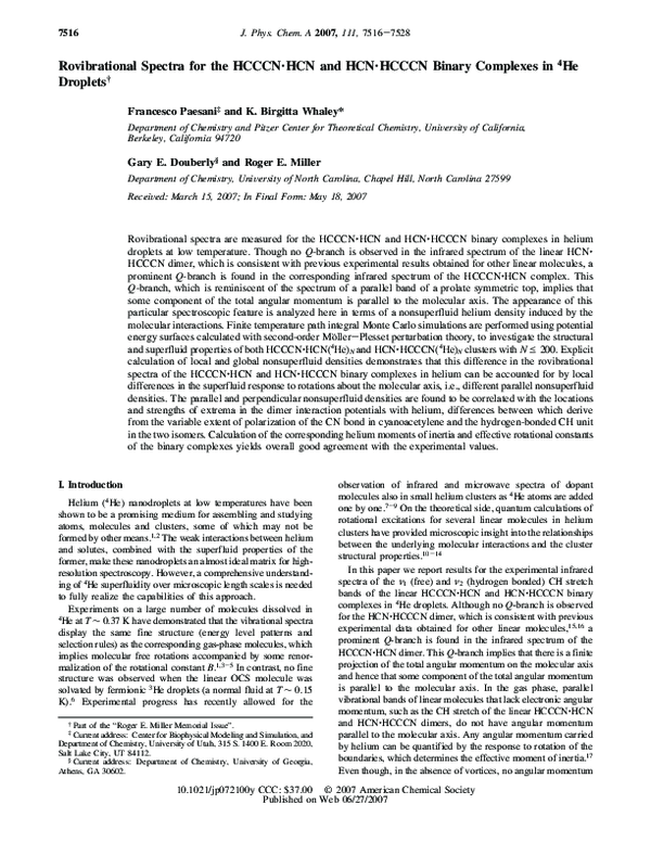 (PDF) Rovibrational Spectra for the HCCCN·HCN and HCN·HCCCN Binary ...