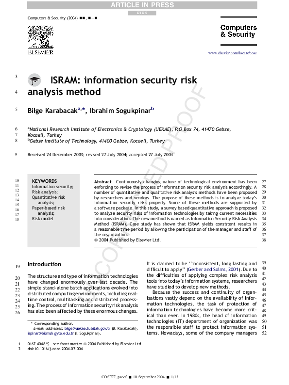  pdf isram information security risk analysis method