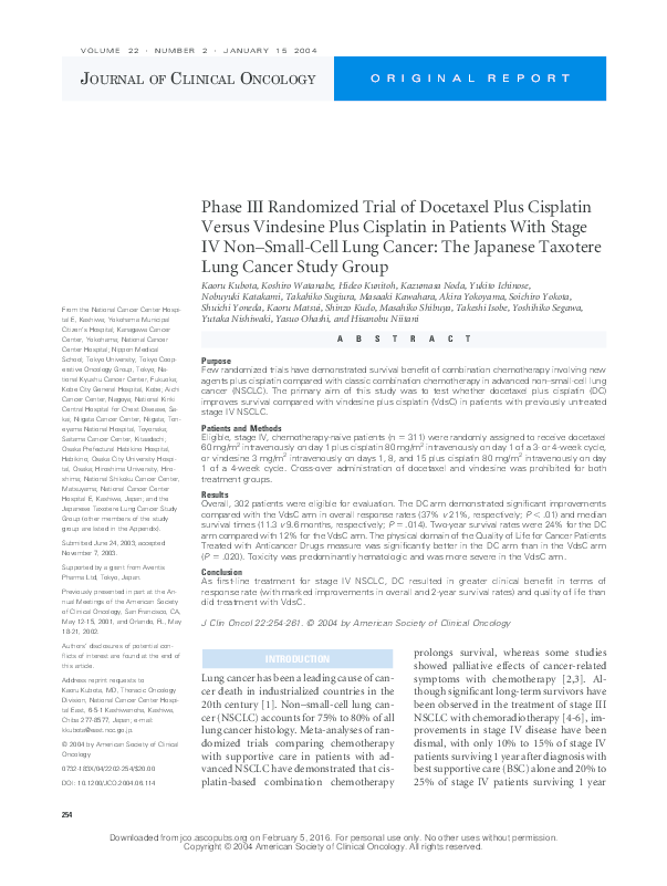 (PDF) Phase III Randomized Trial of Docetaxel Plus Cisplatin Versus ...