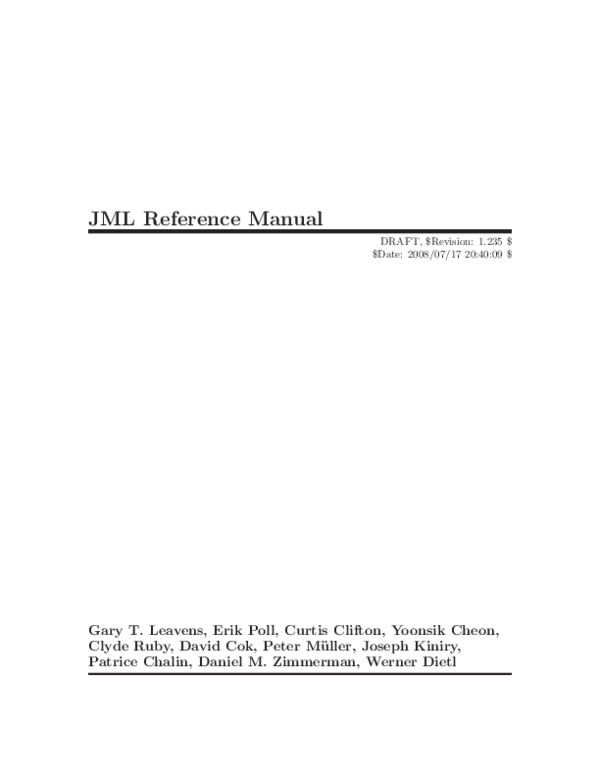 (PDF) JML reference manual
