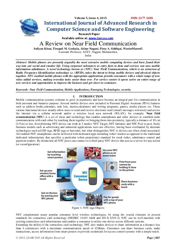 (PDF) A Review on Near Field Communication Khan Sufiyan Academia.edu
