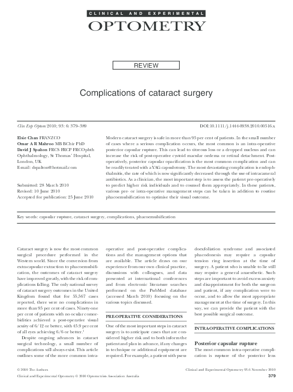  pdf complications of cataract surgery