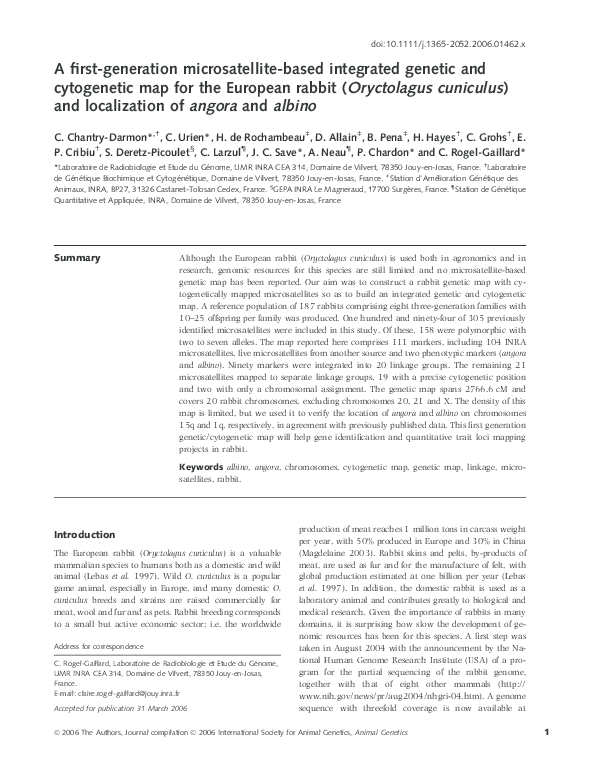 (PDF) A first-generation microsatellite-based integrated genetic and ...