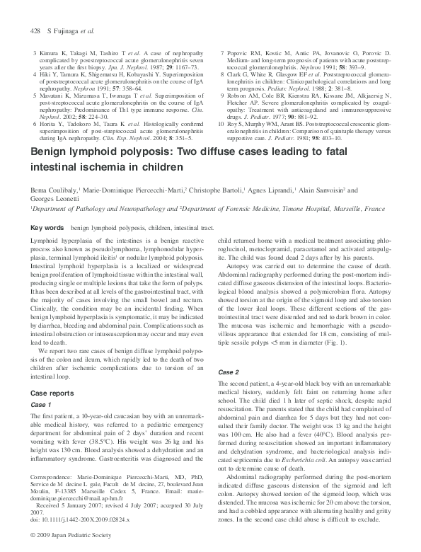 (PDF) Benign lymphoid polyposis Two diffuse cases leading to fatal