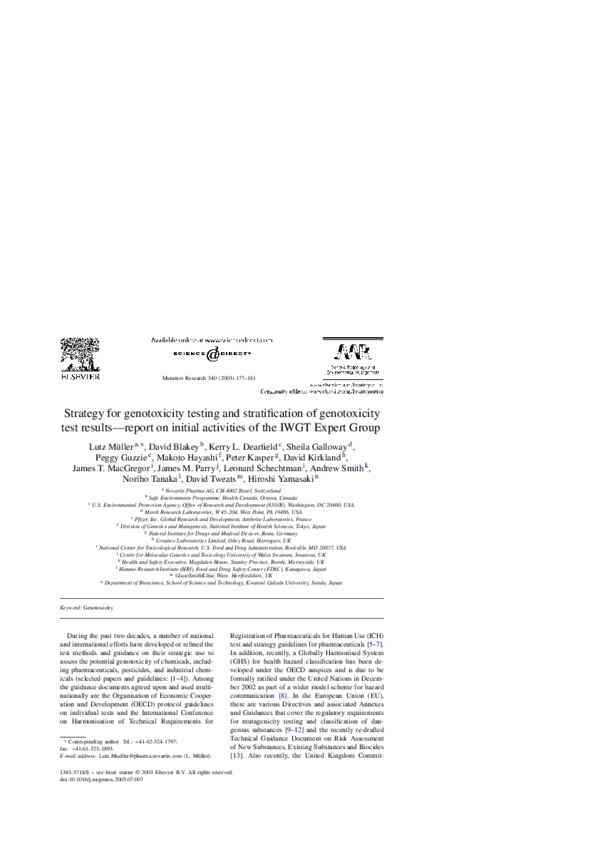 (PDF) Strategy for genotoxicity testing and stratification of ...