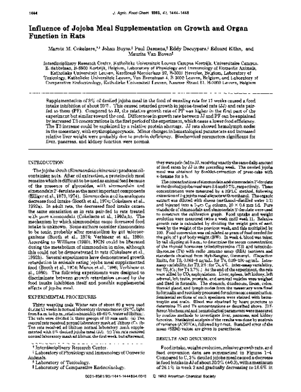 (PDF) Influence of jojoba meal supplementation on growth and organ ...