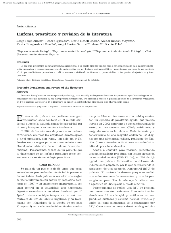 Pautas prostáticas de CA Pautas prostáticas de CA