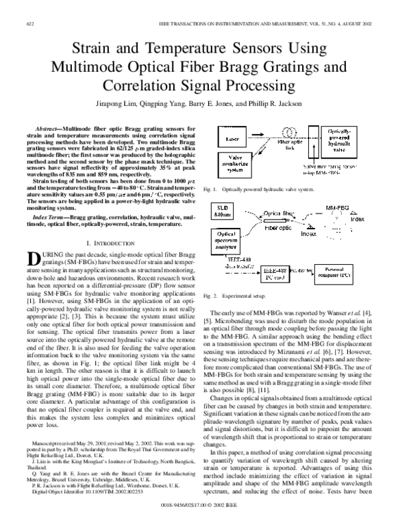 (PDF) Strain and temperature sensors using multimode optical fiber ...