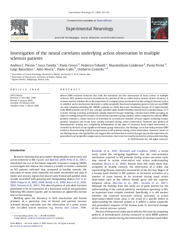 (PDF) Investigation of the neural correlates underlying action ...