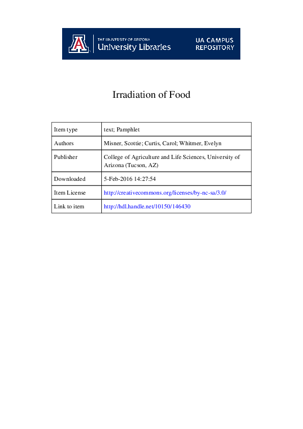 Uses of gamma radiation in food industry image