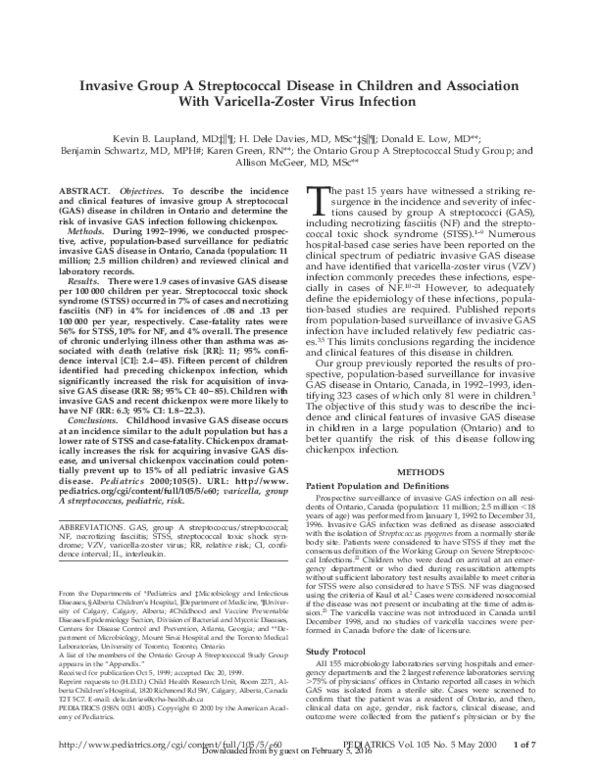 (PDF) Invasive Group A Streptococcal Disease in Children and ...