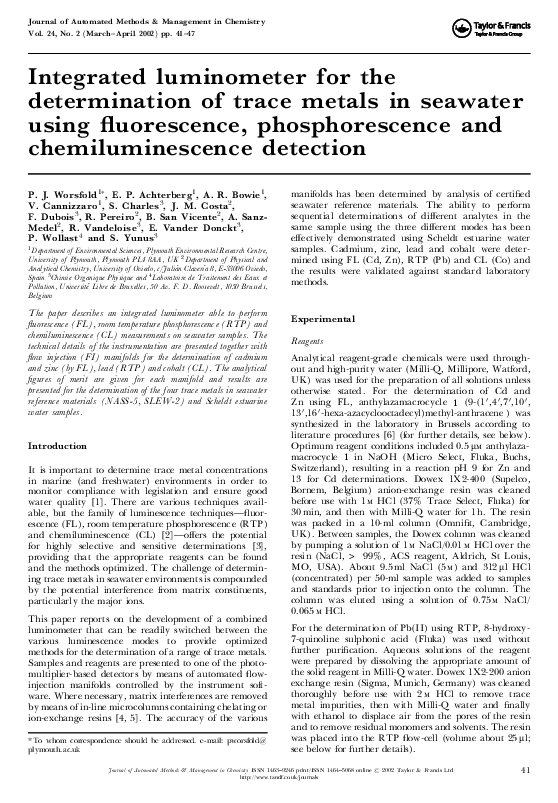 (PDF) Integrated luminometer for the determination of trace metals in