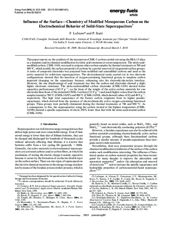 (PDF) Influence of the Surface—Chemistry of Modified Mesoporous Carbon ...