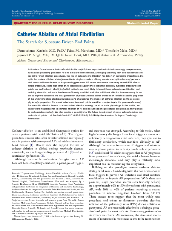(PDF) Catheter Ablation of Atrial Fibrillation