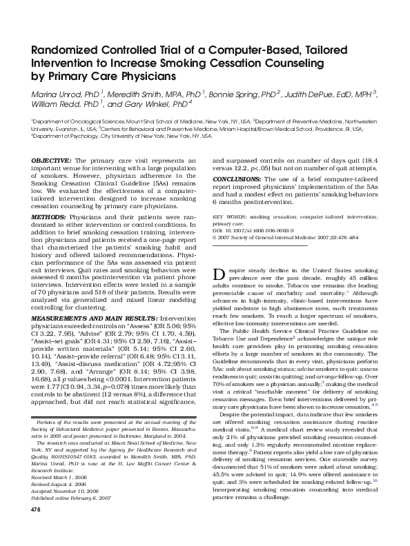 (PDF) Randomized controlled trial of a computer-based module to improve ...