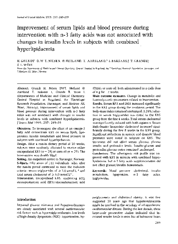 (PDF) Improvement of serum lipids and blood pressure during