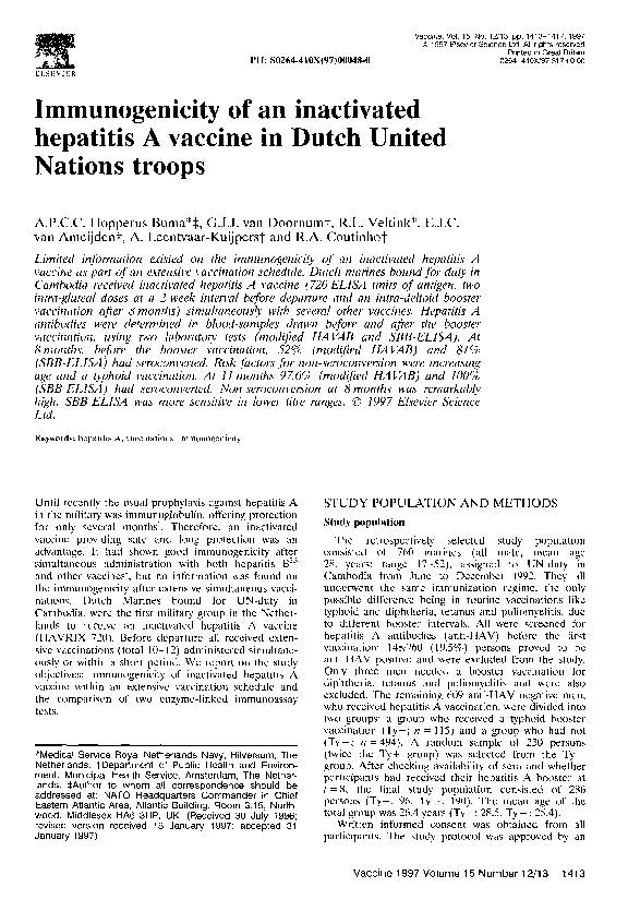 (PDF) Immunogenicity Of An Inactivated Hepatitis A Vaccine In Alaska ...