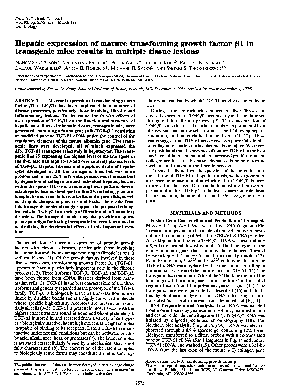 (PDF) Hepatic expression of mature transforming growth factor beta 1 in ...