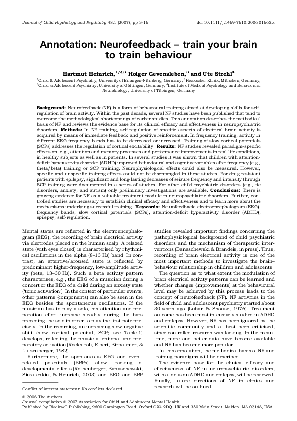 Neurofeedback therapy research image