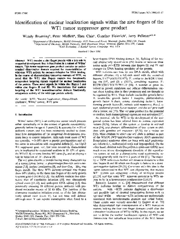 (PDF) Identification of the nuclear localization signal of p21cip1 and ...