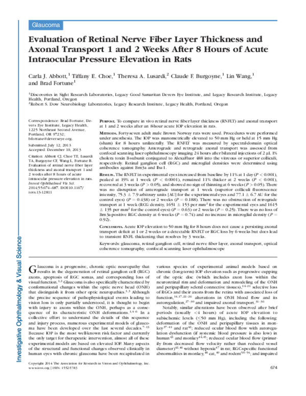 (PDF) Evaluation of retinal nerve fiber layer thickness measurements ...
