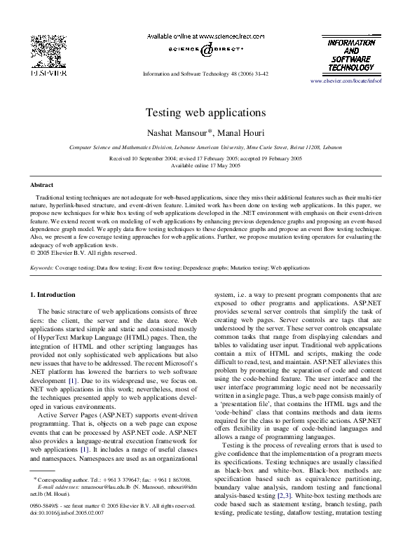 (PDF) Enhancing Testing Methods for Web Applications