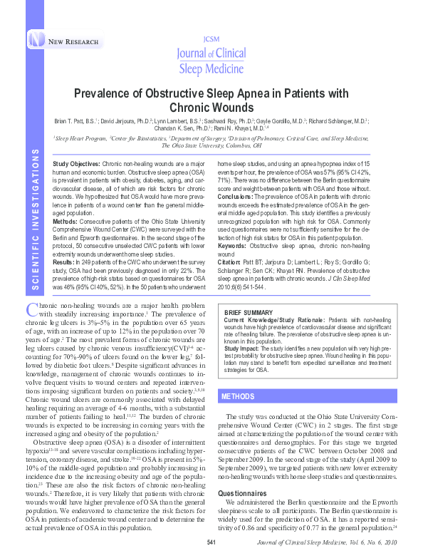 (PDF) The prevalence of obstructive sleep apnea in patients with ...