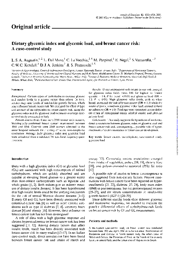 (PDF) Dietary glycemic index and glycemic load and breast cancer risk ...
