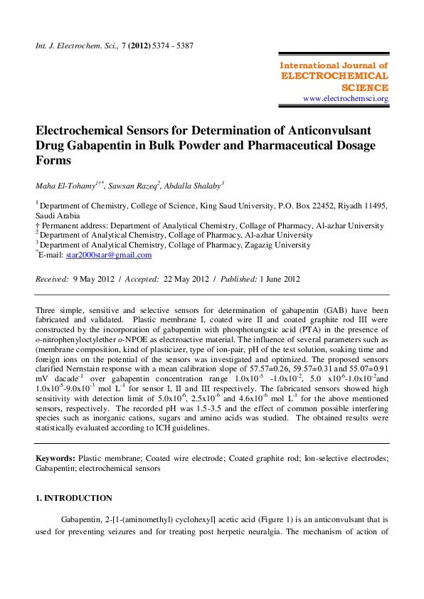 (PDF) Electrochemical sensors for the determination of metal ions
