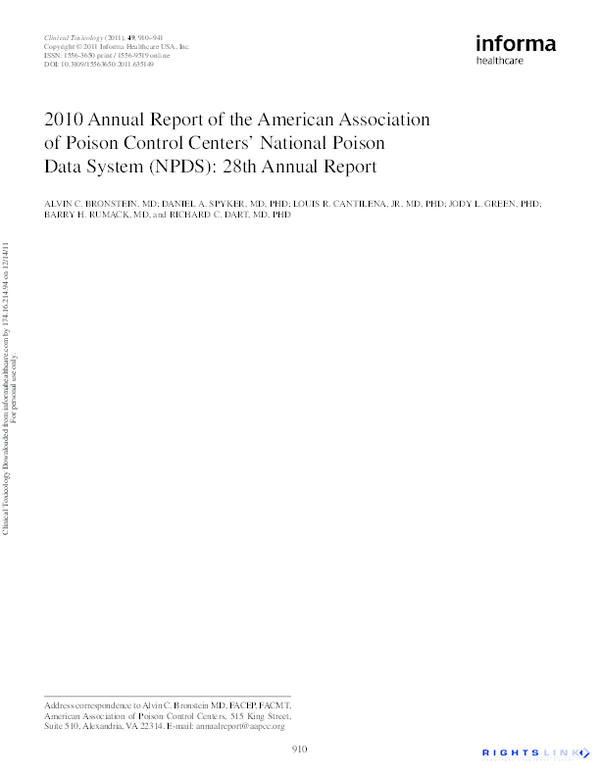 Pdf 1997 Annual Report Of The American Association Of Poison