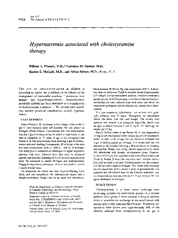 (PDF) Hypernatremia associated with cholestyramine therapy Adrian