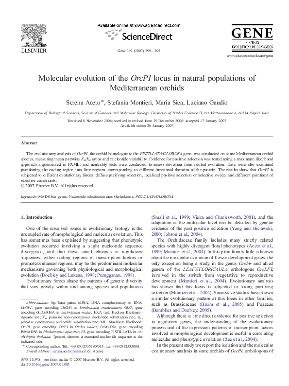 (PDF) Molecular evolution of the OrcPI locus in natural populations of ...