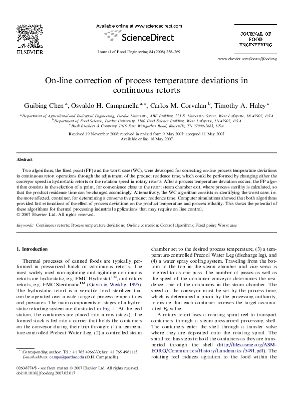 (PDF) On-line correction of process temperature deviations in ...